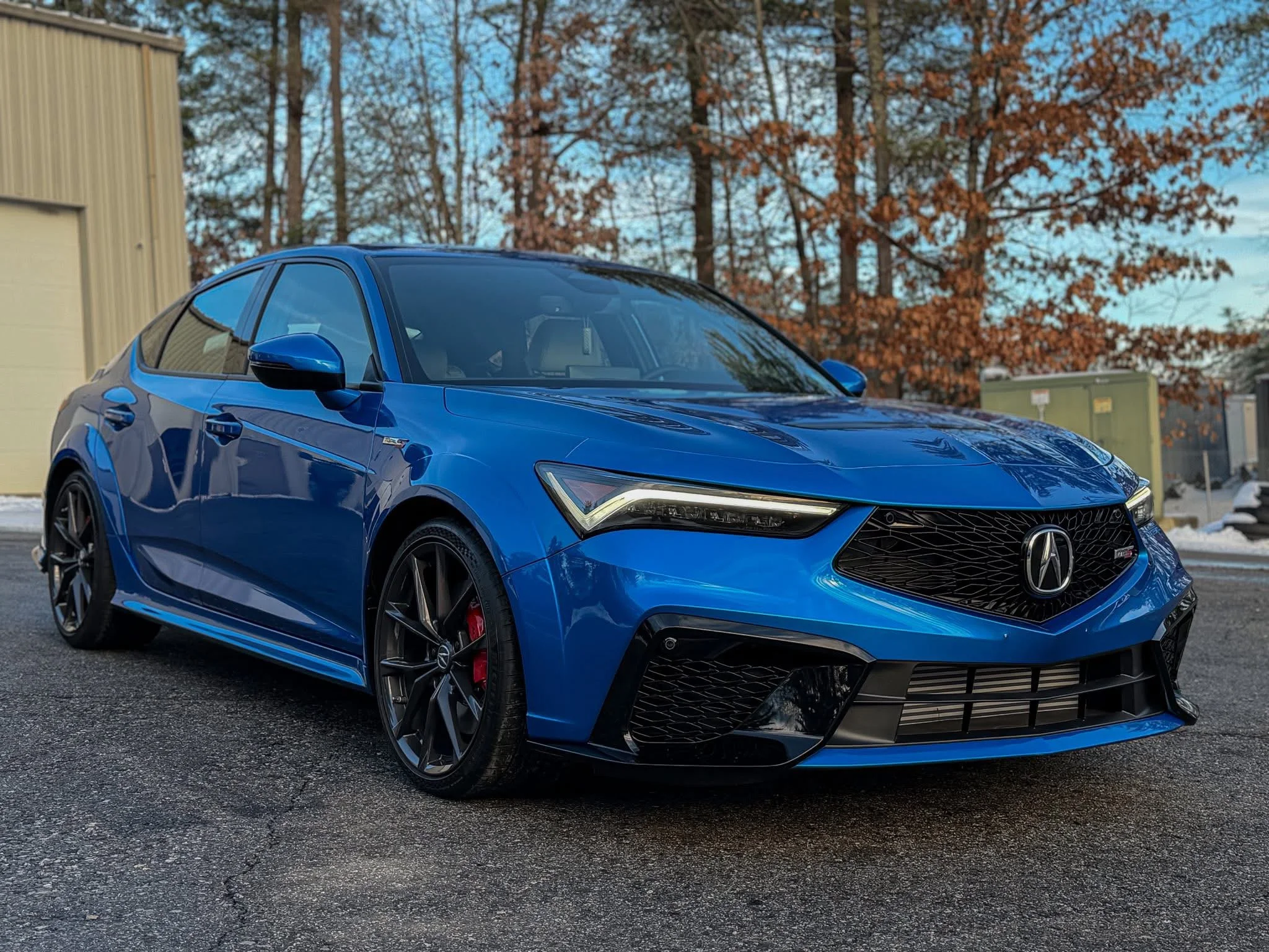 Acura Integra with front-end paint protection film and ceramic coating by Midnight Detailing